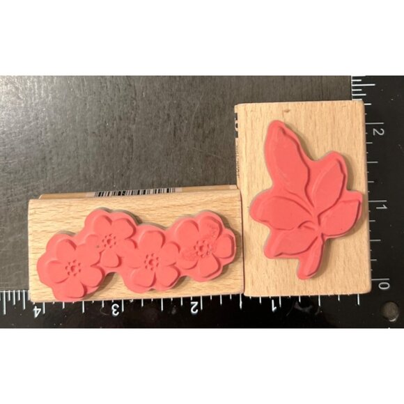 Hampton Art Wood mounted Rubber Stamp set  Floral & Leaf Designs by Kolette Hall - Picture 2 of 4